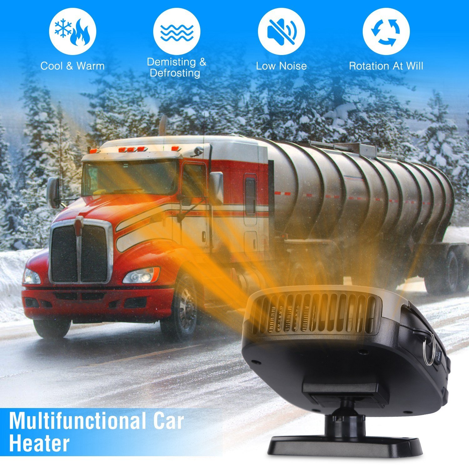 12V 150W Portable Car Auto Heater Heating Fan 2 In 1 Defroster Demister Windshield Heater Automotive Cooling Fan - Image 6