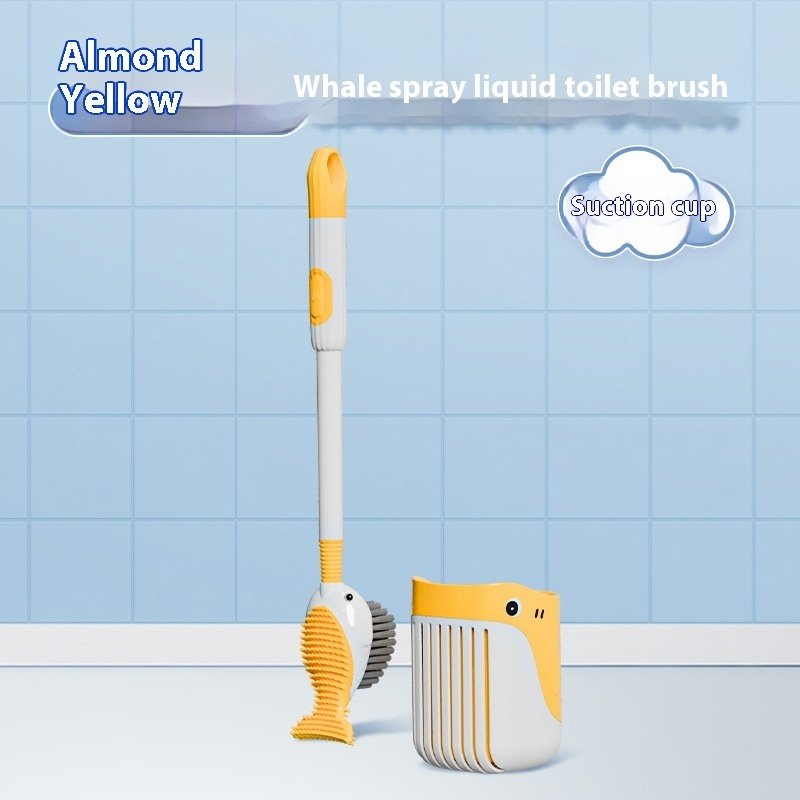 Squirt Whale Toilet Brush 360-Degree Cleaning Brush With Silicone Head Hanging Hole Design Wall-mounted Toilet Brush - Image 6