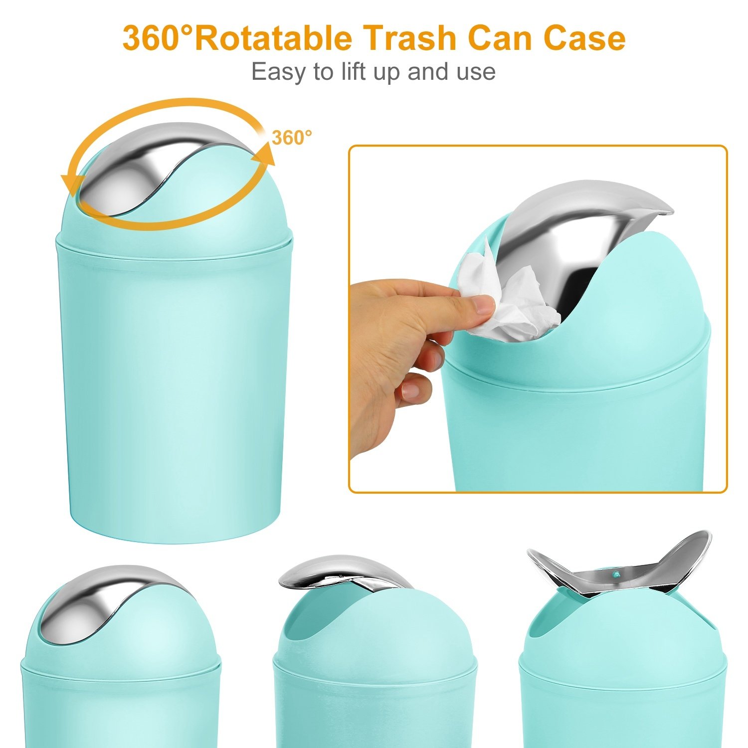 Bathroom Accessories Set For New Home Gifting 6 Pcs Bathroom Set Ensemble Complete Soap Dispenser Toothbrush Holder Tumbler Soap Dish Toilet Cleaning Brush Trash Can For Valentines Gift Guest Room - Image 7