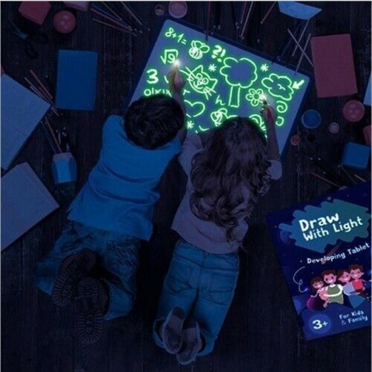 Educational Toy Drawing Pad 3D Magic 8 Light Effects Puzzle Board Sketchpad - Image 8