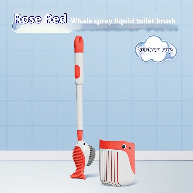 Squirt Whale Toilet Brush 360-Degree Cleaning Brush With Silicone Head Hanging Hole Design Wall-mounted Toilet Brush - Image 7