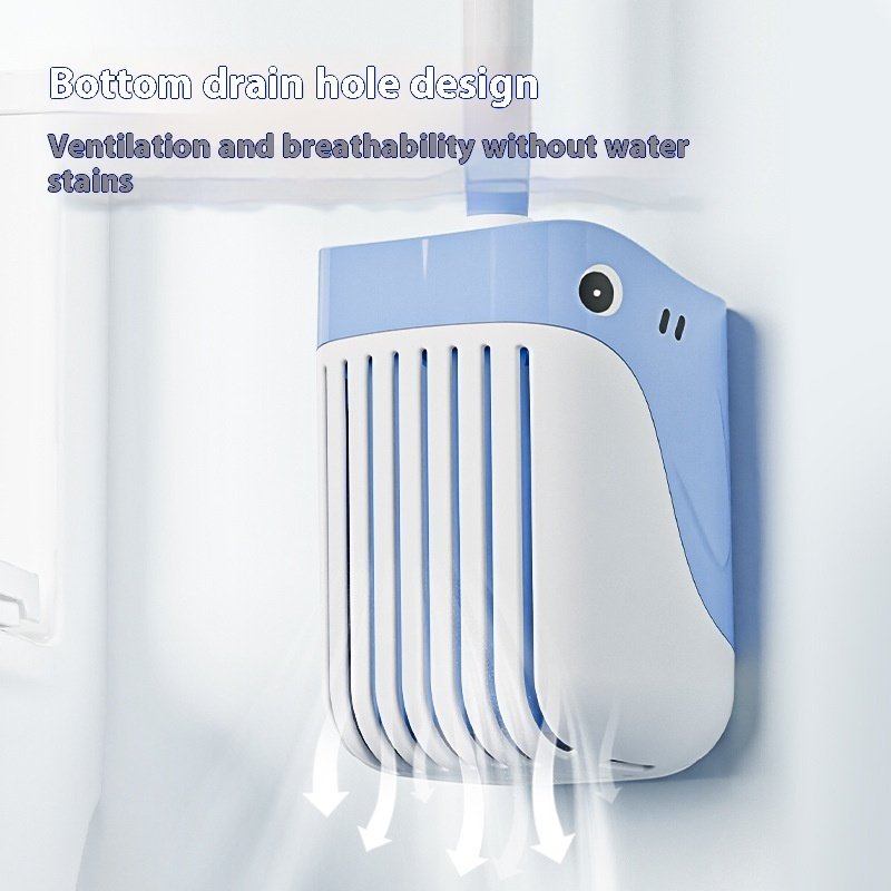 Squirt Whale Toilet Brush 360-Degree Cleaning Brush With Silicone Head Hanging Hole Design Wall-mounted Toilet Brush - Image 9