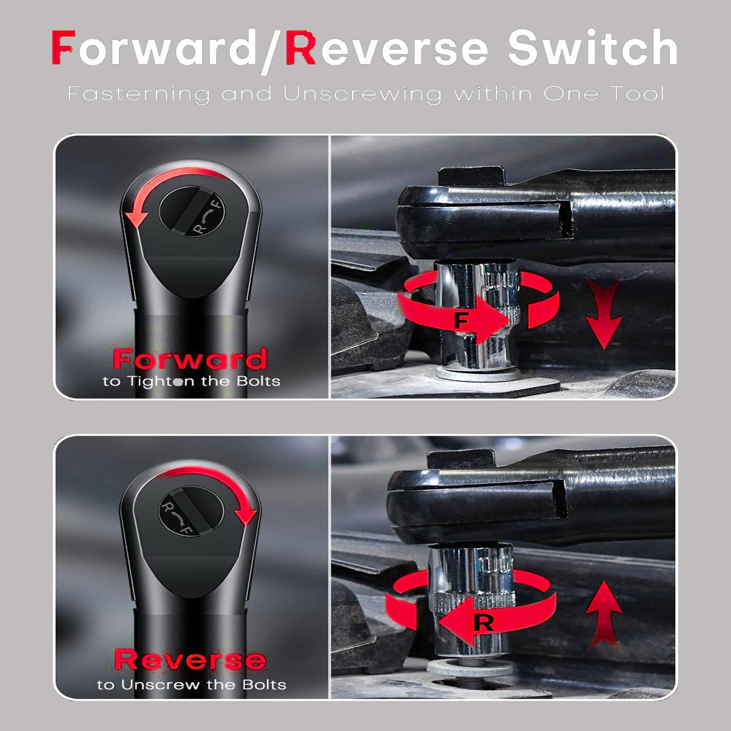 TQUAGGA Cordless Electric Ratchet Wrench Set, 12V, 45ftlbs,Variable Speed Power Ratchet Wrench,with Batteries2,Automotive Repair Tools, Electric Tools Cordless,Hardware,Impact,Heavy Duty - Image 6