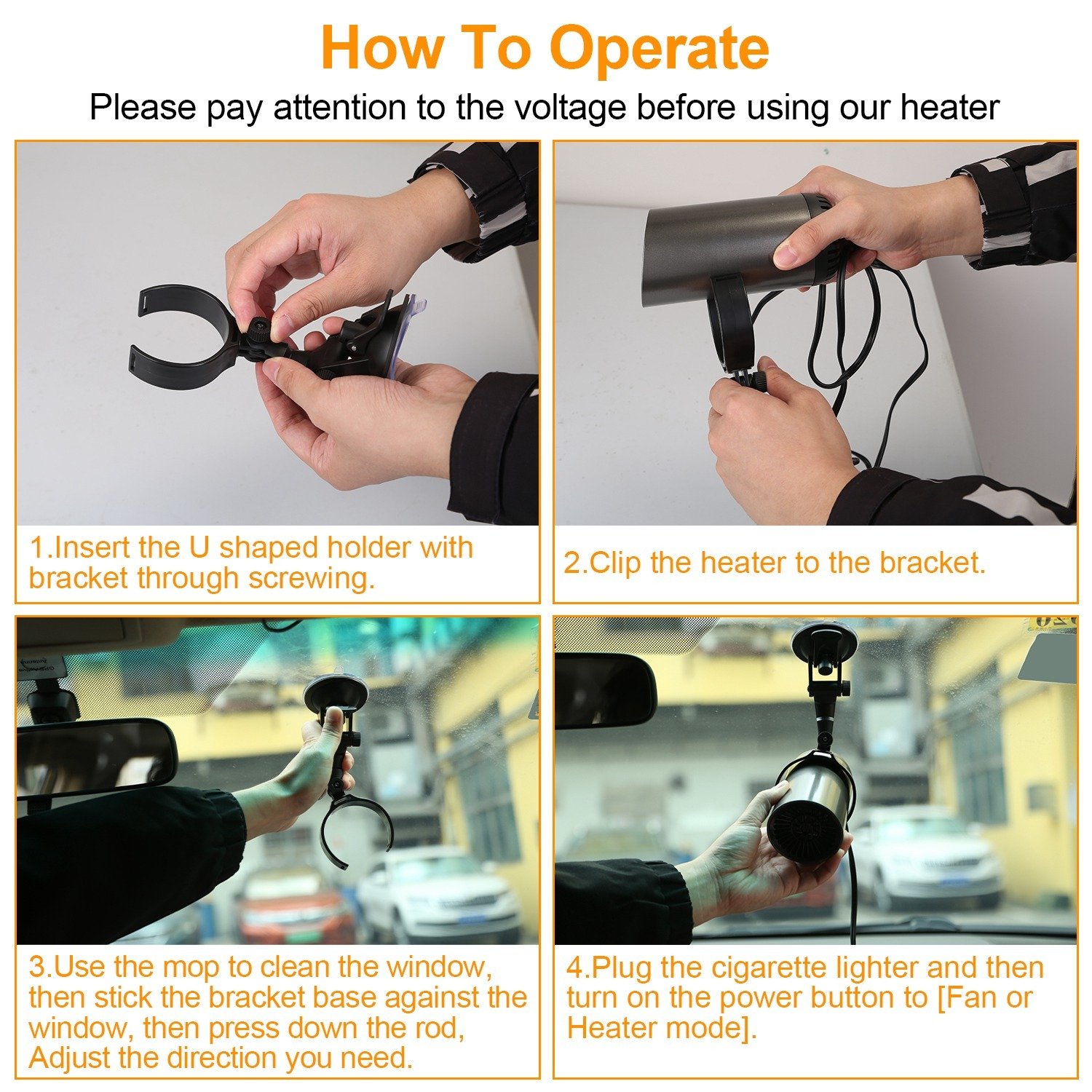 1Pc 12V 150W Or 24V 216W Portable Car Heater 2 In 1 Heating Cooling Fan Rotatable Demister Defroster With 4.92ft Cord - Image 6