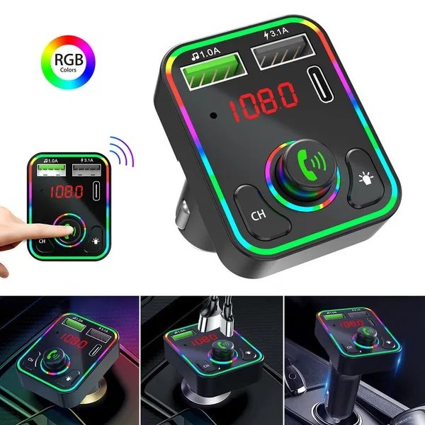 2 Pcs Wireless Car FM Transmitter Mini LED Screen MP3 Bluetooth 5.0 Fast PD Adapter - Image 2