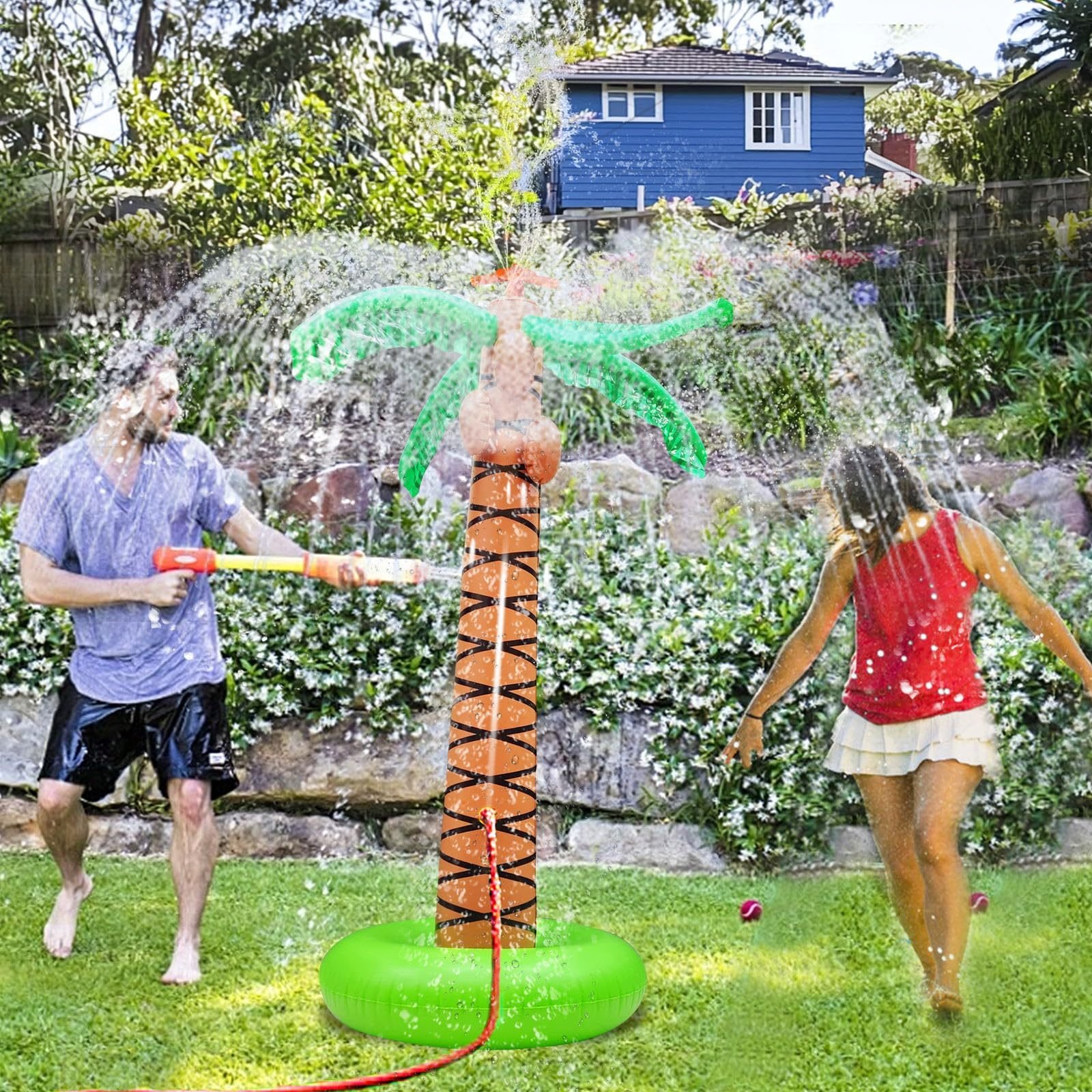 Inflatable Palm Tree Sprinkler Toy, Large Outdoor Water Spray Coconut Tree, Summer Backyard Water Toy For Children And Adults. - Image 2