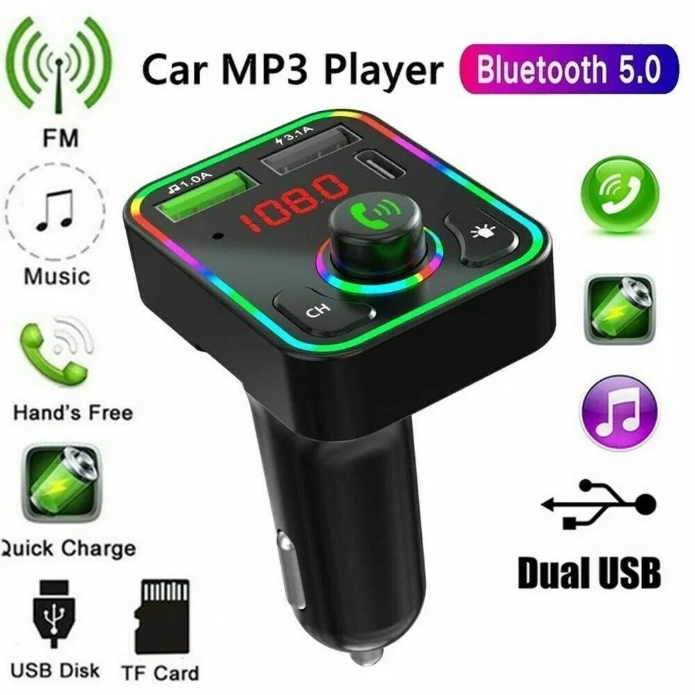 2 Pcs Wireless Car FM Transmitter Mini LED Screen MP3 Bluetooth 5.0 Fast PD Adapter - Image 6
