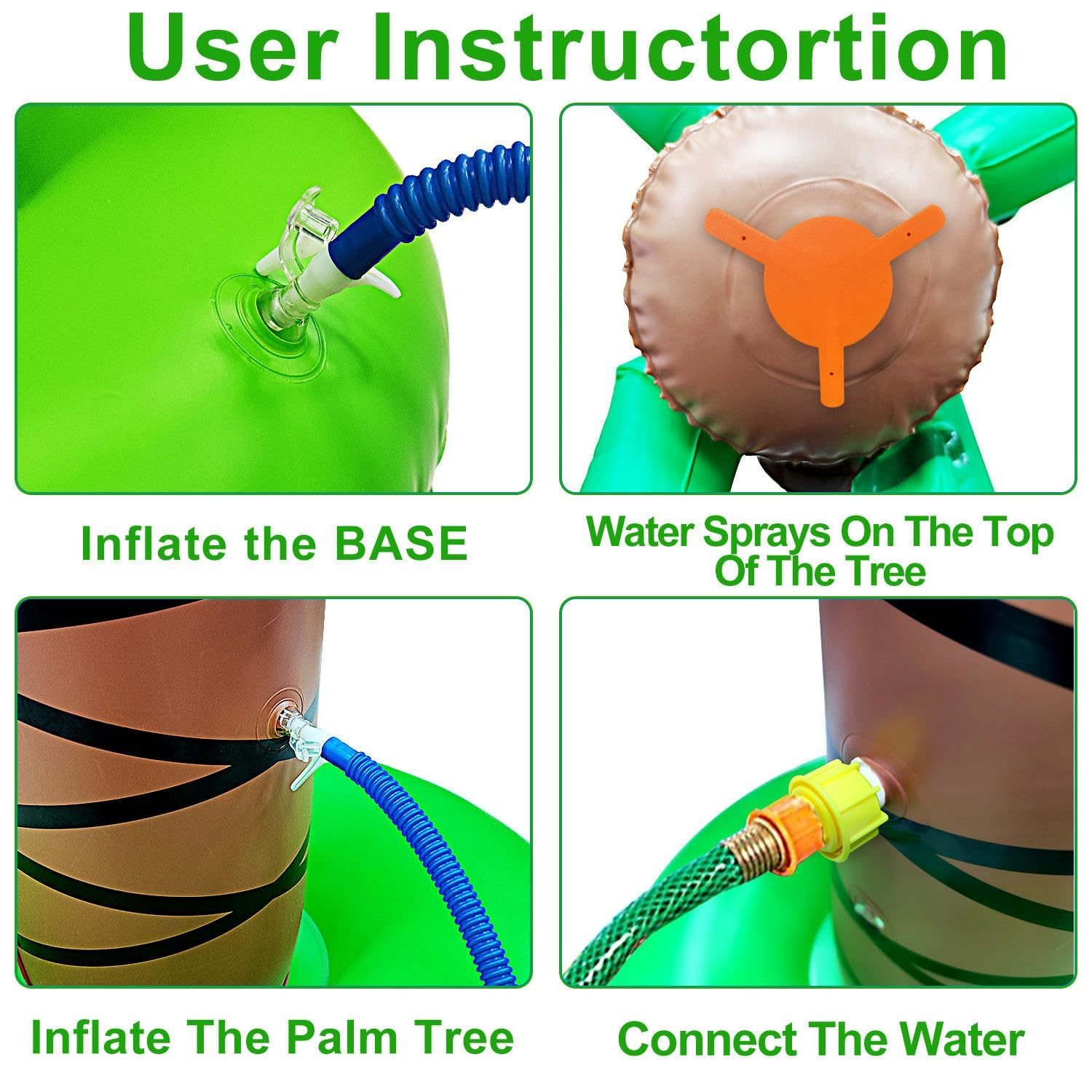 Inflatable Palm Tree Sprinkler Toy, Large Outdoor Water Spray Coconut Tree, Summer Backyard Water Toy For Children And Adults. - Image 8