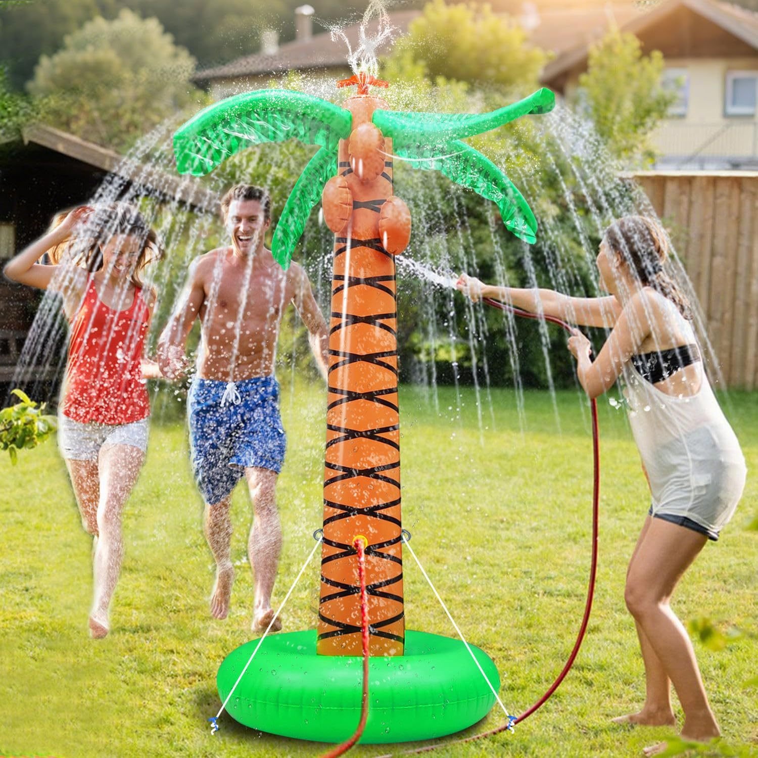 Inflatable Palm Tree Sprinkler Toy, Large Outdoor Water Spray Coconut Tree, Summer Backyard Water Toy For Children And Adults. - Image 4