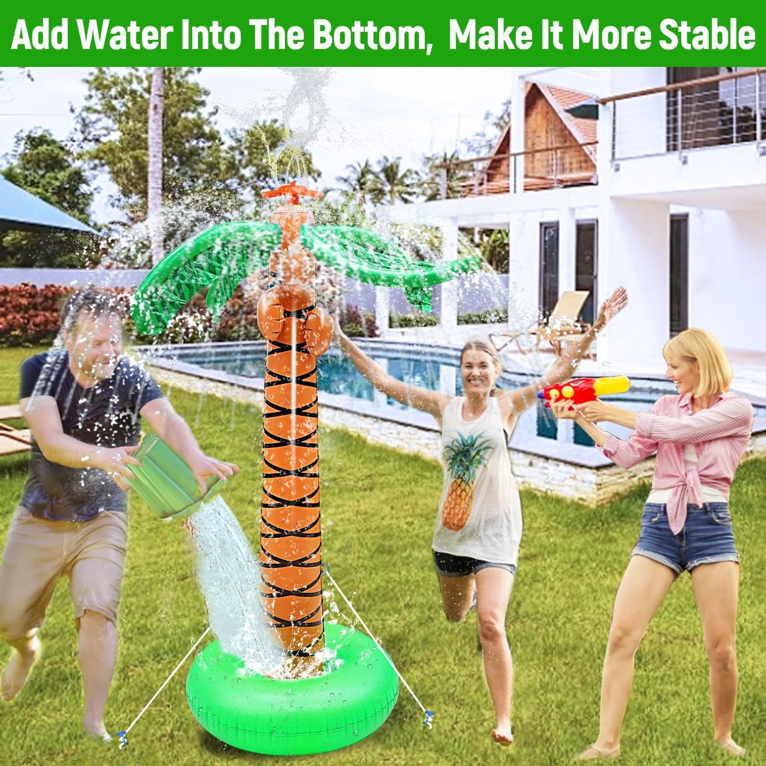 Inflatable Palm Tree Sprinkler Toy, Large Outdoor Water Spray Coconut Tree, Summer Backyard Water Toy For Children And Adults. - Image 10