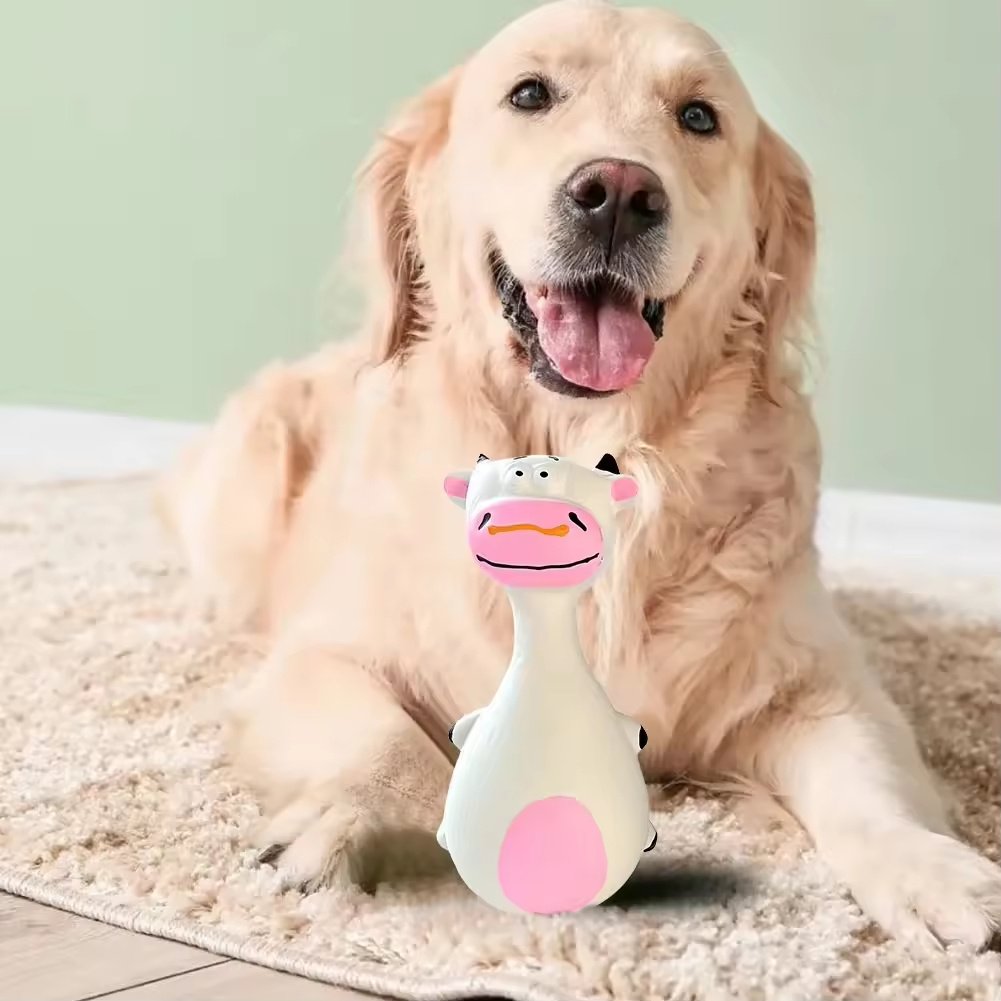 4pcs Cute Latex Dog Chew Toys With Sound, Interactive Biting Toys For Dental Health, Puppy Teething Pet Supplies - Image 5
