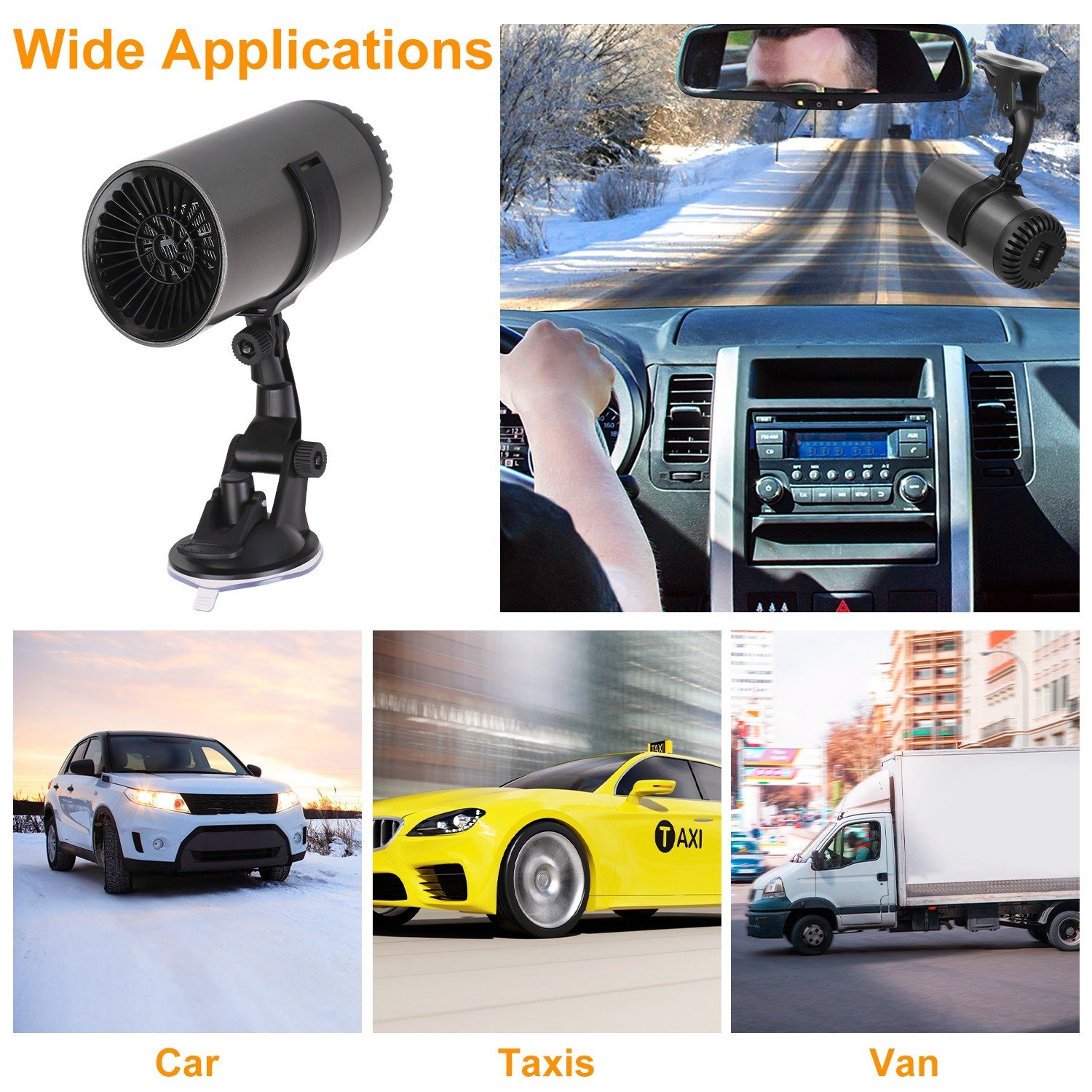 1Pc 12V 150W Or 24V 216W Portable Car Heater 2 In 1 Heating Cooling Fan Rotatable Demister Defroster With 4.92ft Cord - Image 7