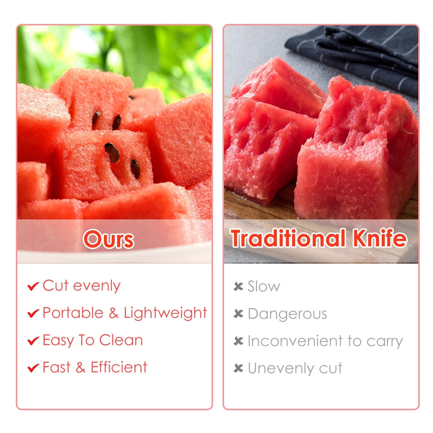 5Pcs 2 In 1 Watermelon Cutter Slicer Fork Stainless Steel Dual Head Watermelon Fruit Cutting Fork Knife For Summer Family Gathering Friend Party Camping Picnic Home Kitchen - Image 10